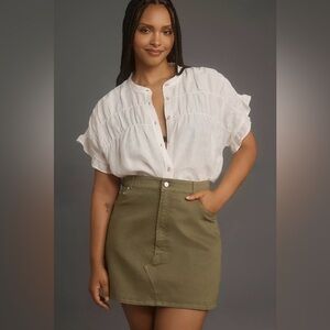 Pilcro Denim Mini Skirt in Sage Green